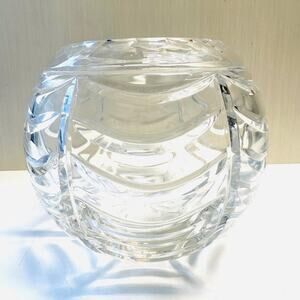 Vintage Tiffany and Company Royal Brierley Globe Rose Bowl Crystal Vase Draped